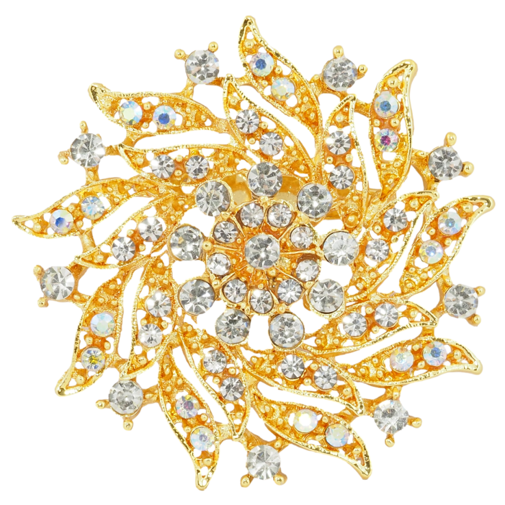 Брошка Квітка зі стразами фото №12