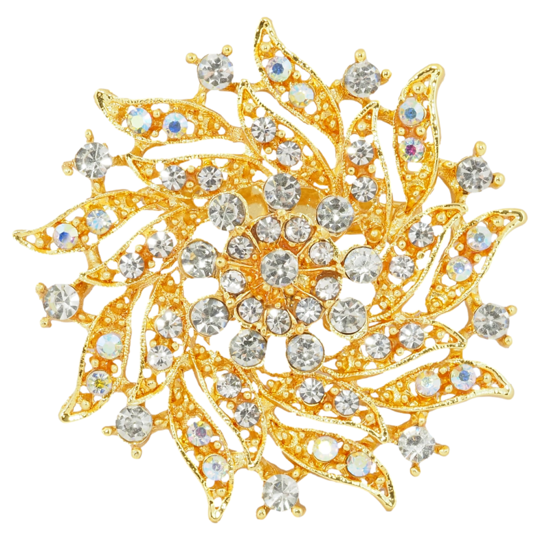 Брошь Цветок со стразами фото №5