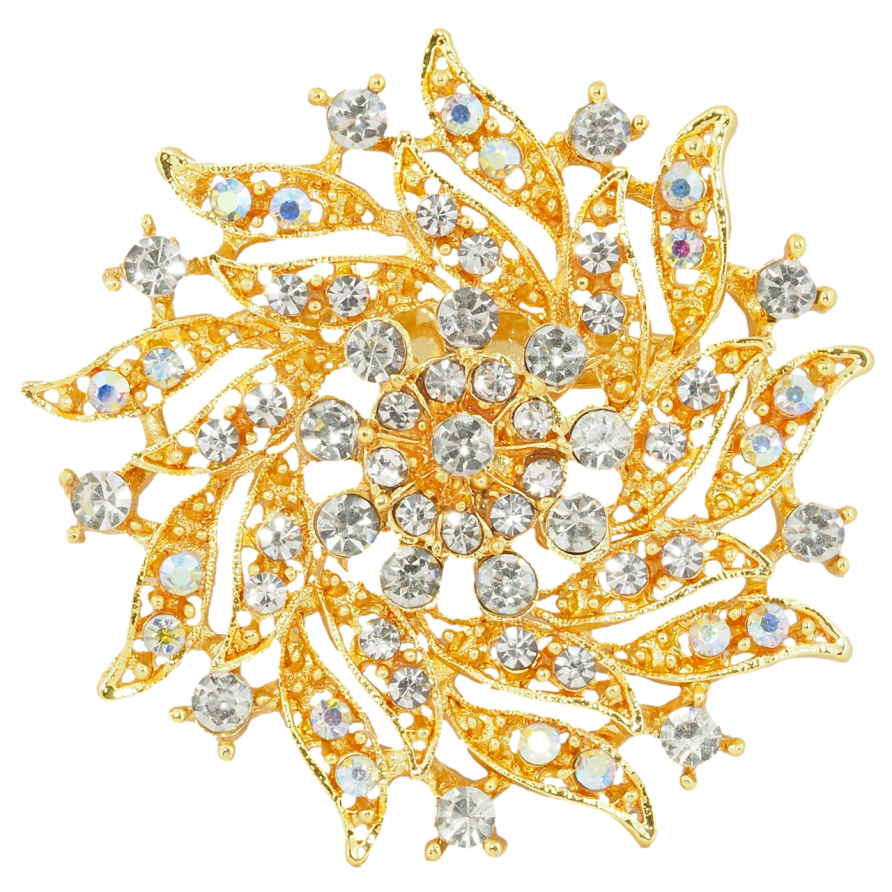 Брошь Цветок со стразами фото №1