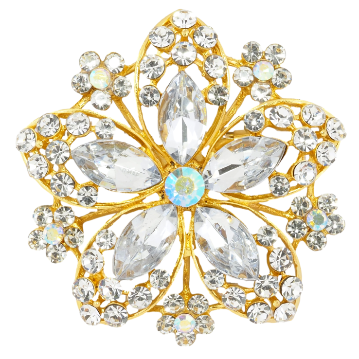 Брошка Квітка зі стразами фото №8