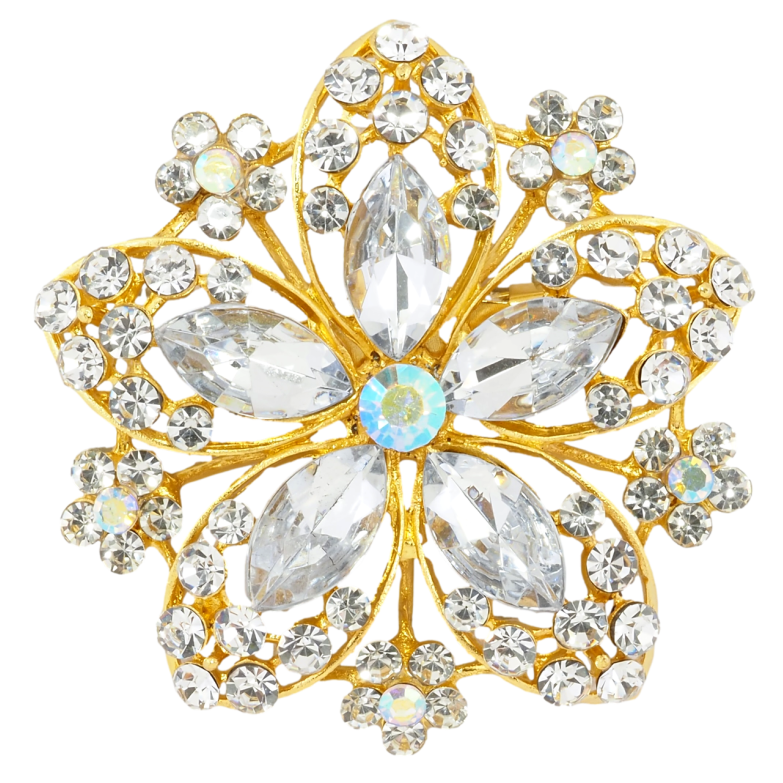 Брошка Квітка зі стразами фото №1