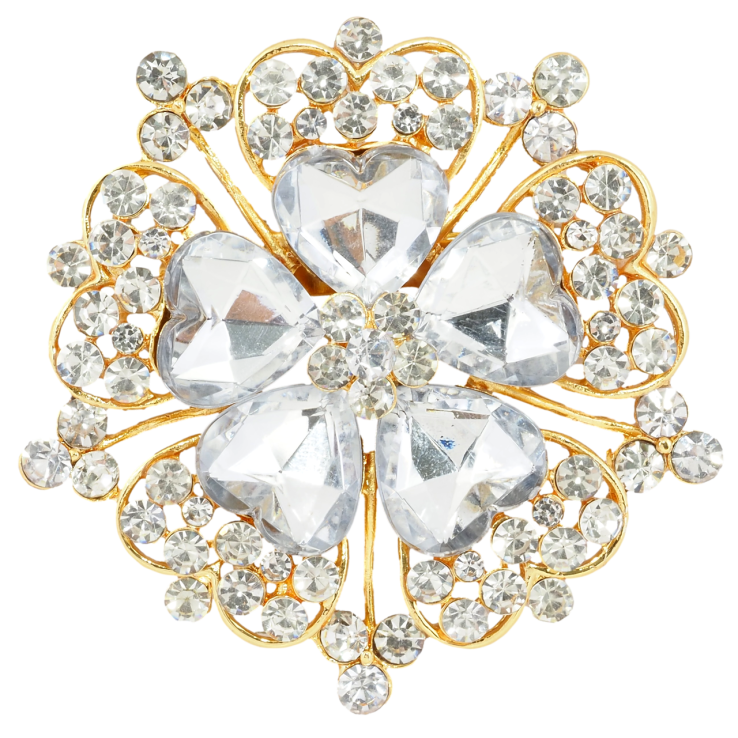 Брошка Квітка зі стразами фото №4