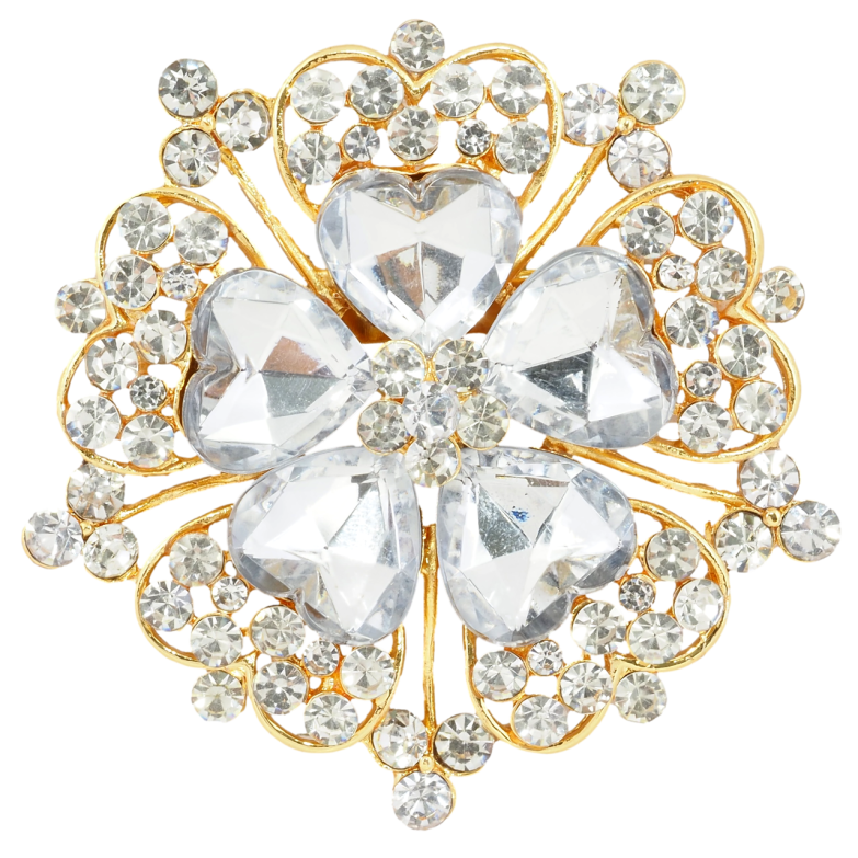 Брошка Квітка зі стразами фото №1