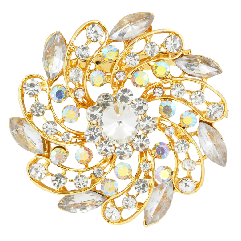 Брошка Квітка зі стразами фото №1