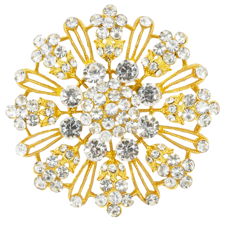 Брошка Квітка зі стразами фото №9