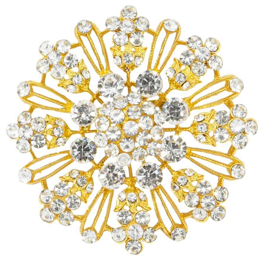 Брошка Квітка зі стразами фото №1