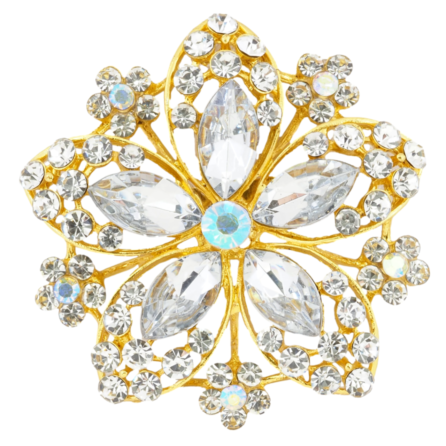 Брошка Квітка зі стразами фото №1