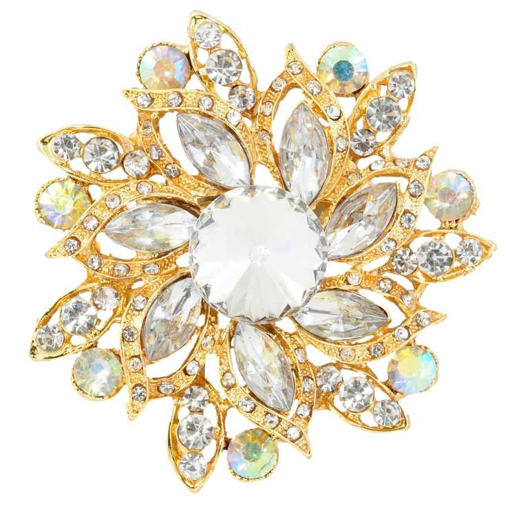 Брошка Квітка зі стразами фото №6