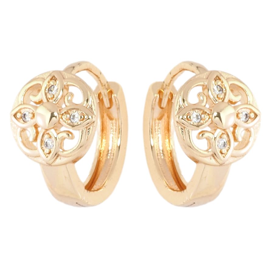 Серьги Xuping M&L Цвет 18K колечки Декоративные цветочки фото №1