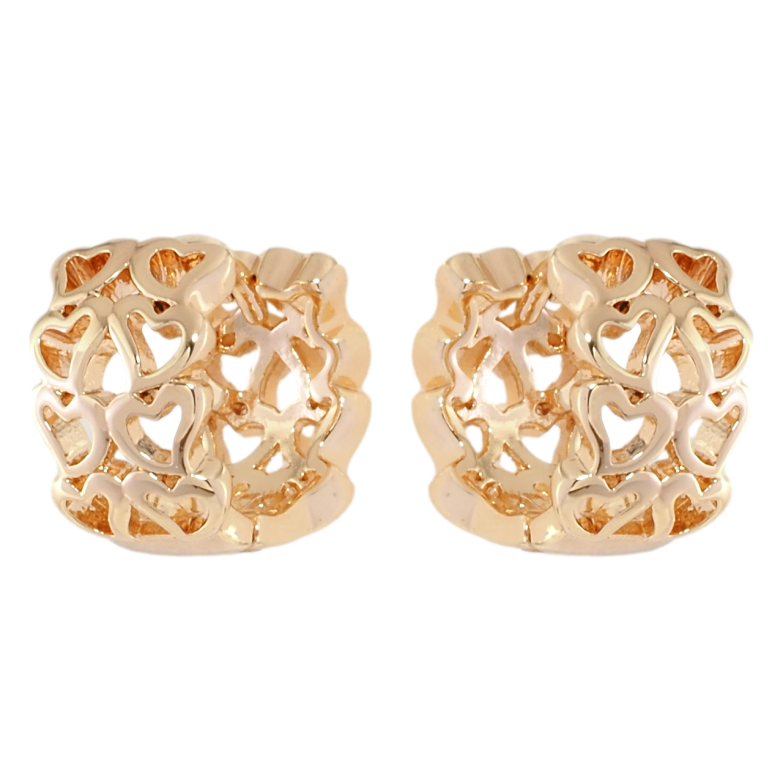 Серьги Xuping M&L Цвет 18K колечки Резной узор сердечки фото №13