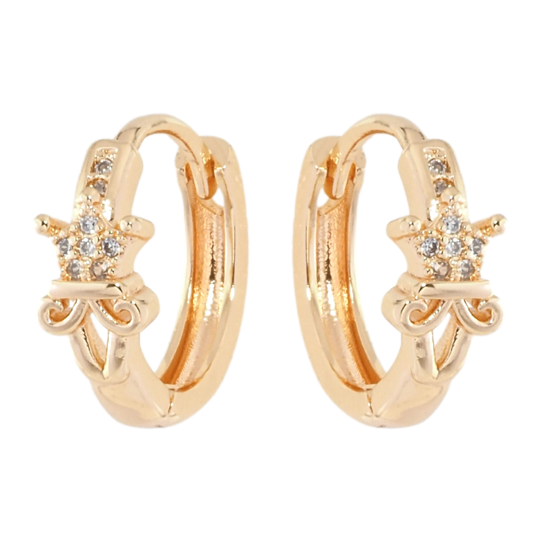 Сережки Xuping M&L Колір 18K колечка Декоративний візерунок із цирконієм фото №1