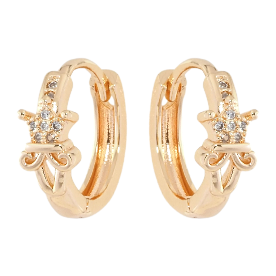 Серьги Xuping M&L Цвет 18K колечки Декоративный узор с цирконием фото №1