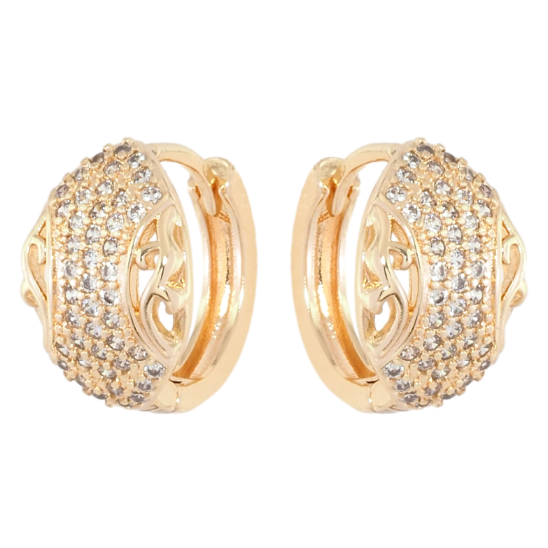 Сережки Xuping M&L Колір 18K колечка Візерунок з інкрустацією цирконієм фото №1