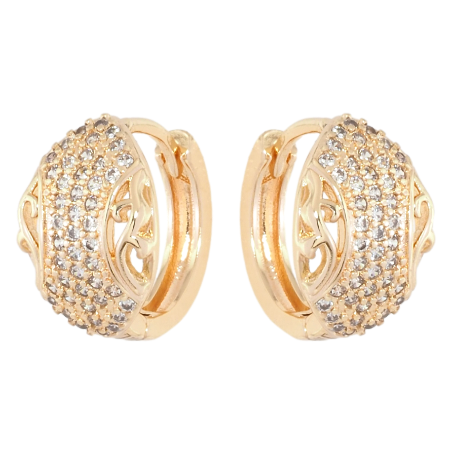 Серьги Xuping M&L Цвет 18K колечки Узор с инкрустацией цирконием фото №1