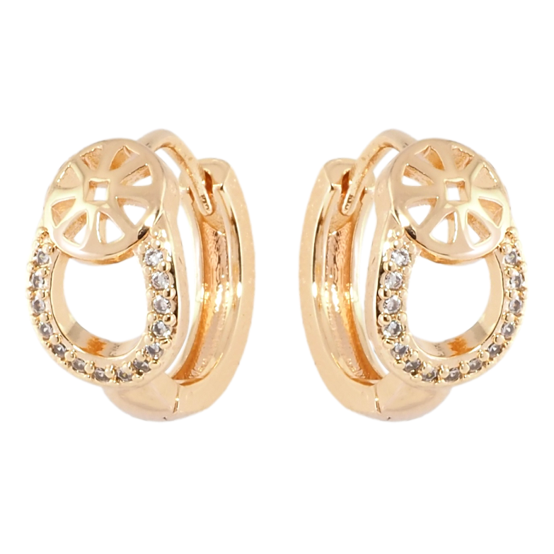 Серьги Xuping M&L Цвет 18K колечки Узор с цирконием фото №2