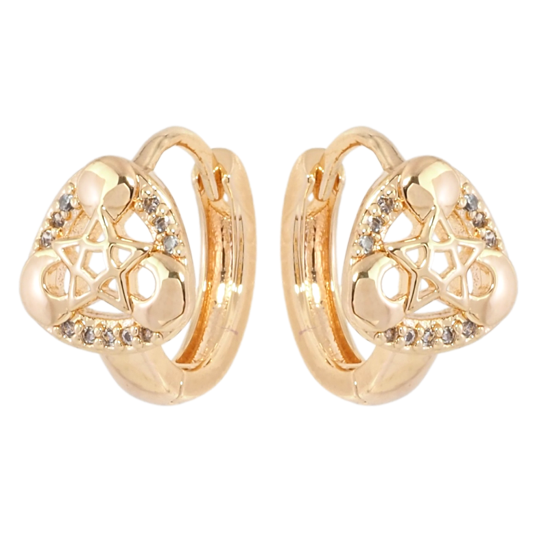 Сережки Xuping M&L Колір 18K колечка Трикутники з візерунком зірочки фото №1