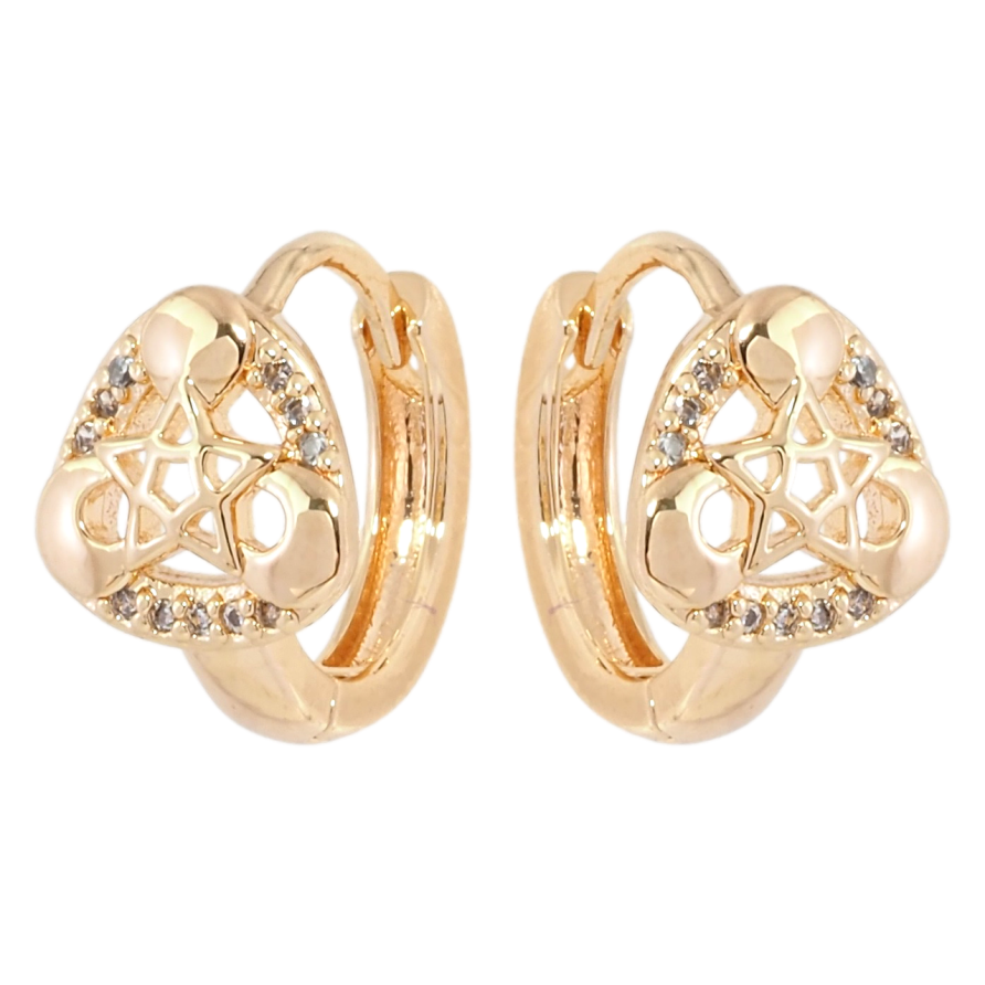 Сережки Xuping M&L Колір 18K колечка Трикутники з візерунком зірочки фото №1