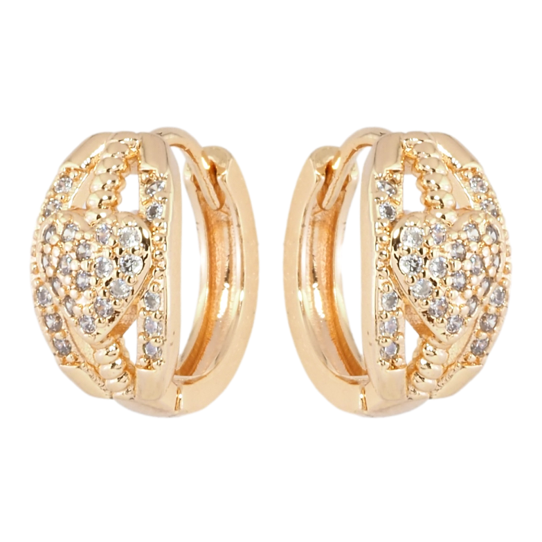 Сережки Xuping M&L Колір 18K колечка Візерунок сердечка з цирконієм фото №12