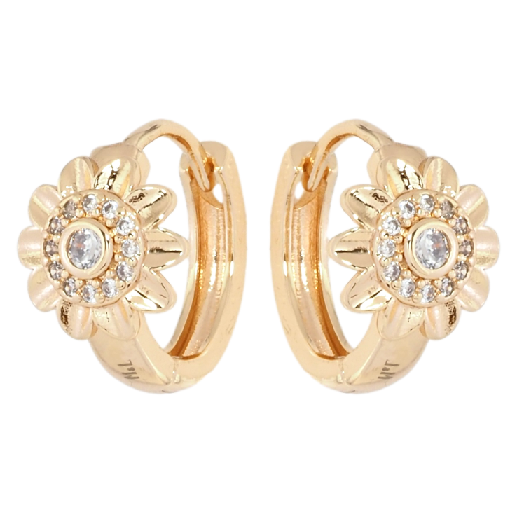 Серьги Xuping M&L Цвет 18K колечки Цветочки с цирконием фото №20