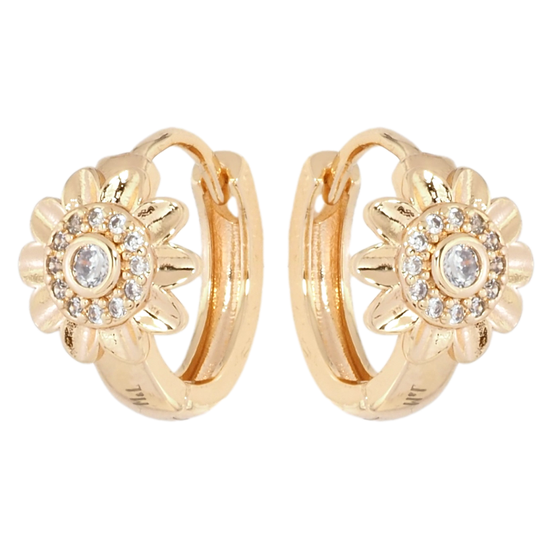 Серьги Xuping M&L Цвет 18K колечки Цветочки с цирконием фото №4