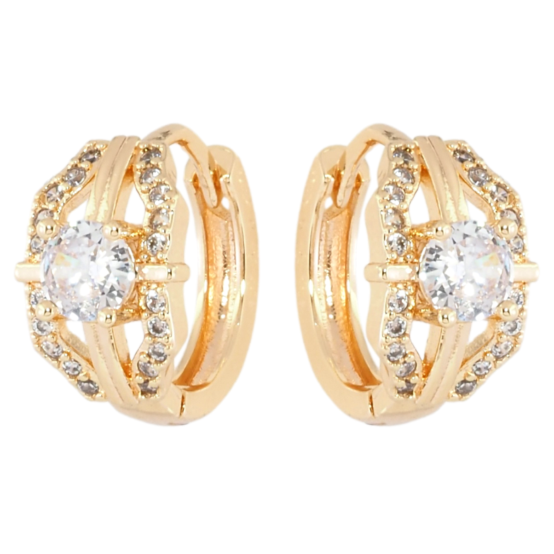 Серьги Xuping M&L Цвет 18K колечки Декоративный узор с цирконием фото №1