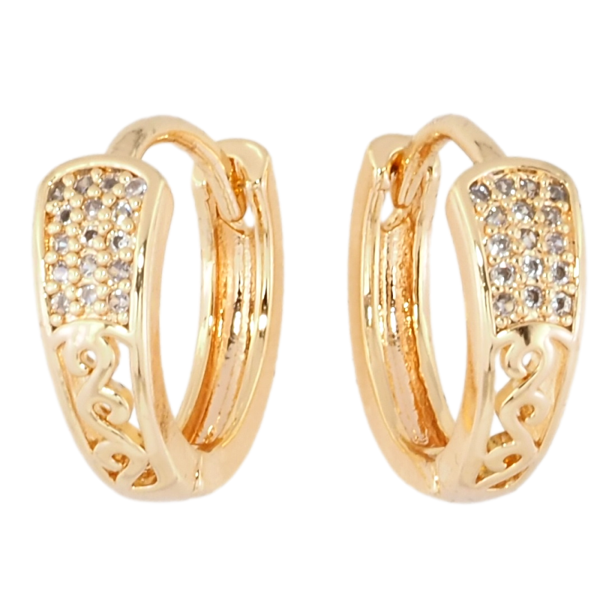 Серьги Xuping M&L Цвет 18K колечки Инкрустация цирконием фото №1