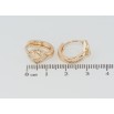 Серьги Xuping M&L Цвет 18K колечки Ромбы с узором сердечки и цирконием фото №2