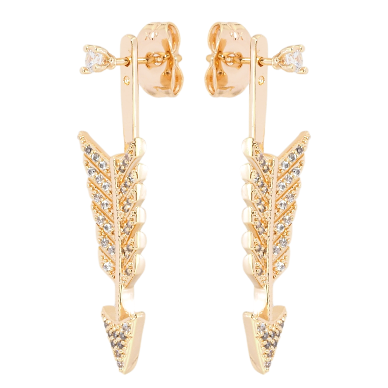 Сережки Xuping M&L Колір 18K пусети-джекети Стріли ø 3 мм фото №16