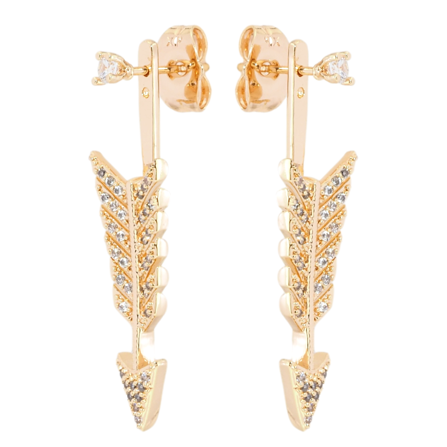 Сережки Xuping M&L Колір 18K пусети-джекети Стріли ø 3 мм фото №1