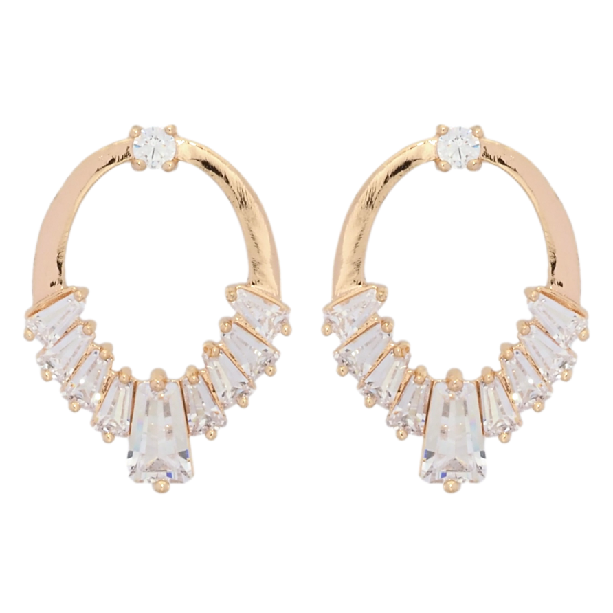 Сережки Xuping M&L Колір 18K пусети Візерунок з цирконієм фото №1