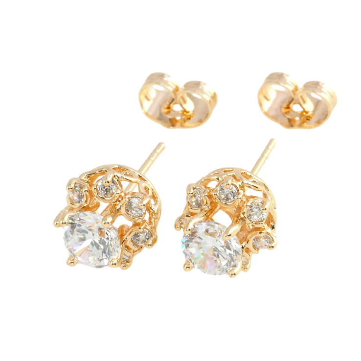 Серьги Xuping M&L Цвет 18K пусеты Цветочки с цирконием фото №22