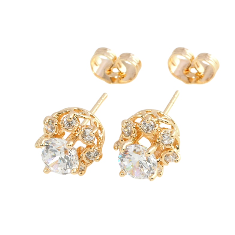 Сережки Xuping M&L Колір 18K пусети Квіточки з цирконієм фото №14