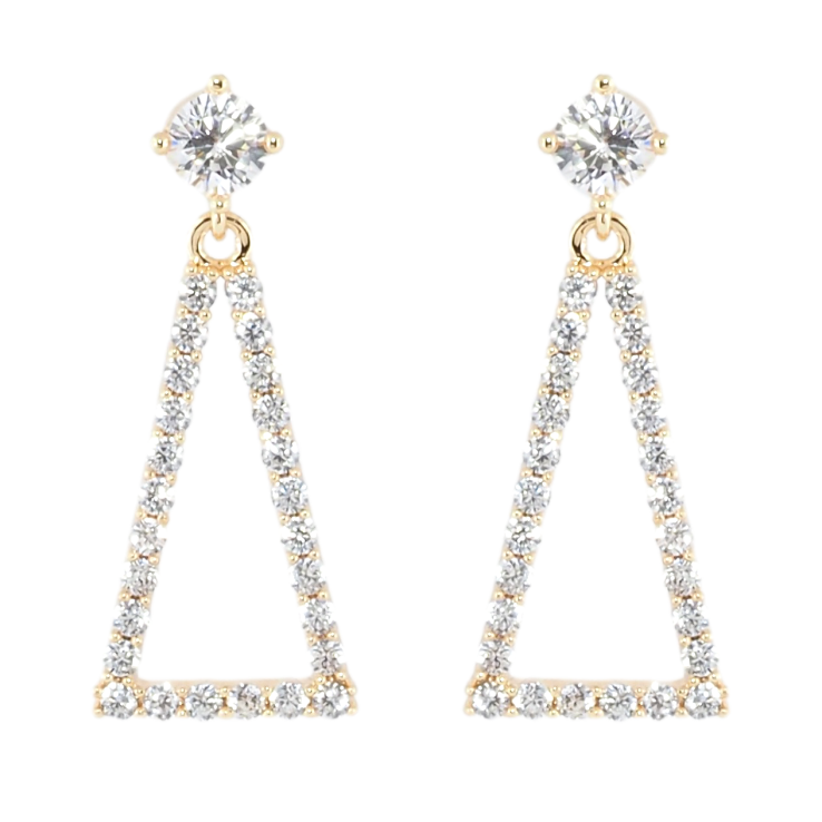 Серьги Xuping M&L Цвет 18K пусеты Треугольные подвески с цирконием фото №23