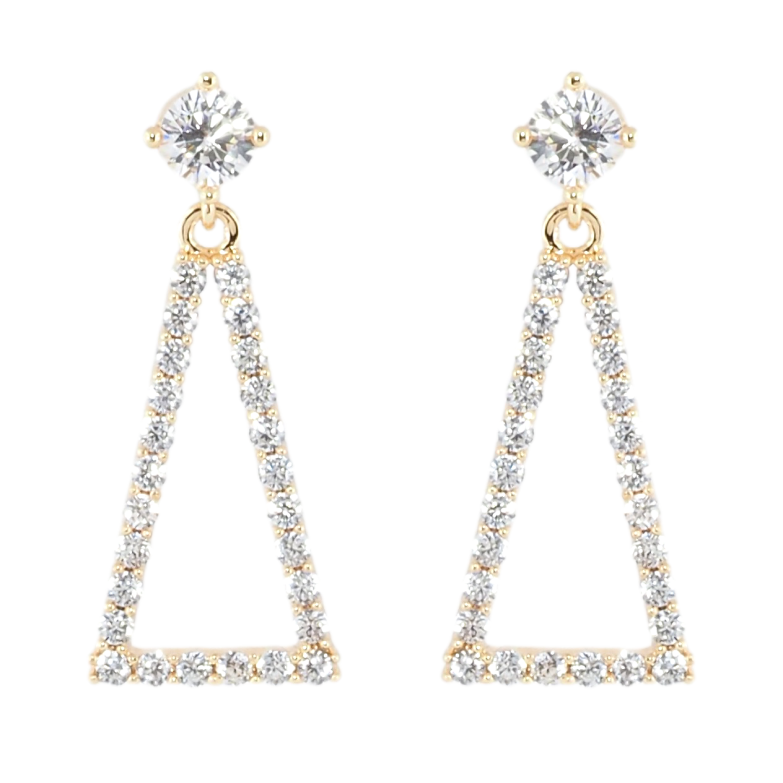 Сережки Xuping M&L Колір 18K пусети Трикутні підвіски з цирконієм фото №1