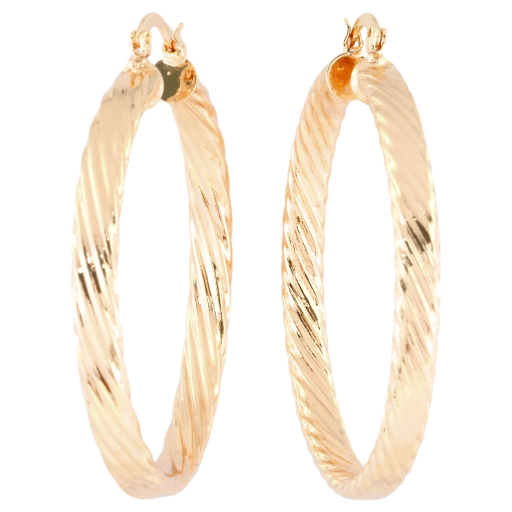 Серьги Xuping M&L Цвет 18K кольца (конго) Объемные с узором ø 5см фото №21