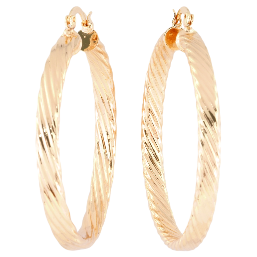 Серьги Xuping M&L Цвет 18K кольца (конго) Объемные с узором ø 5см фото №1