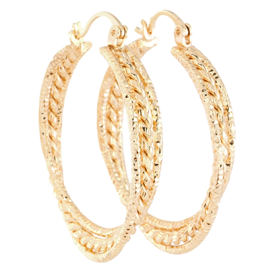 Серьги Xuping M&L Цвет 18K кольца (конго) Декоративный узор ø 3.5см фото №1