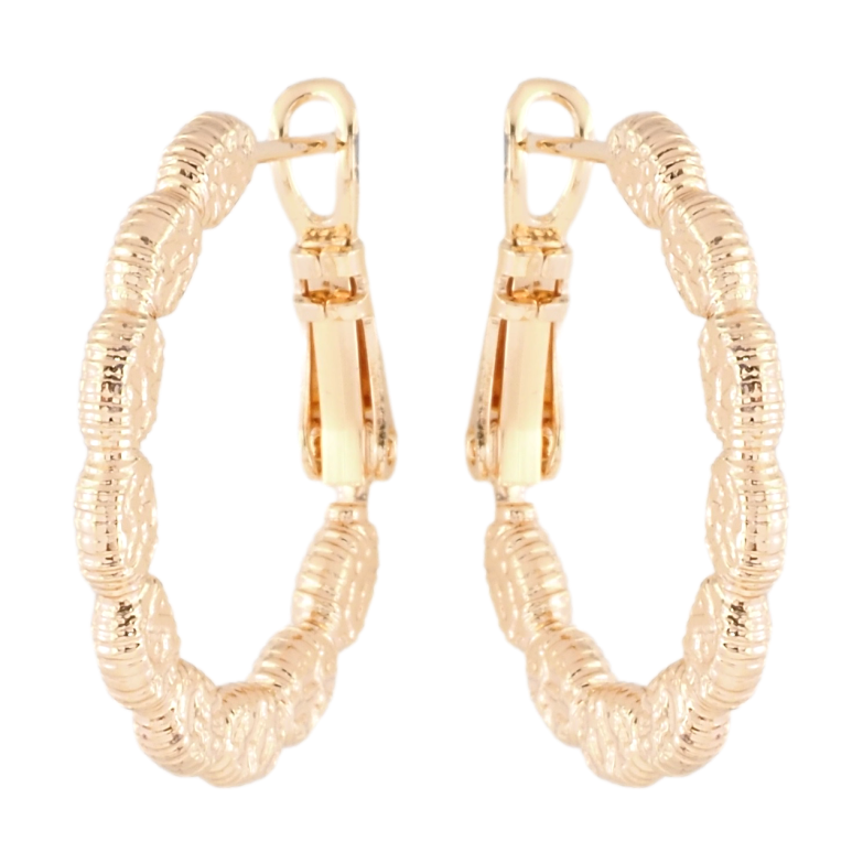 Серьги Xuping M&L Цвет 18K кольца (конго) Декоративный узор ø 2.5см фото №1