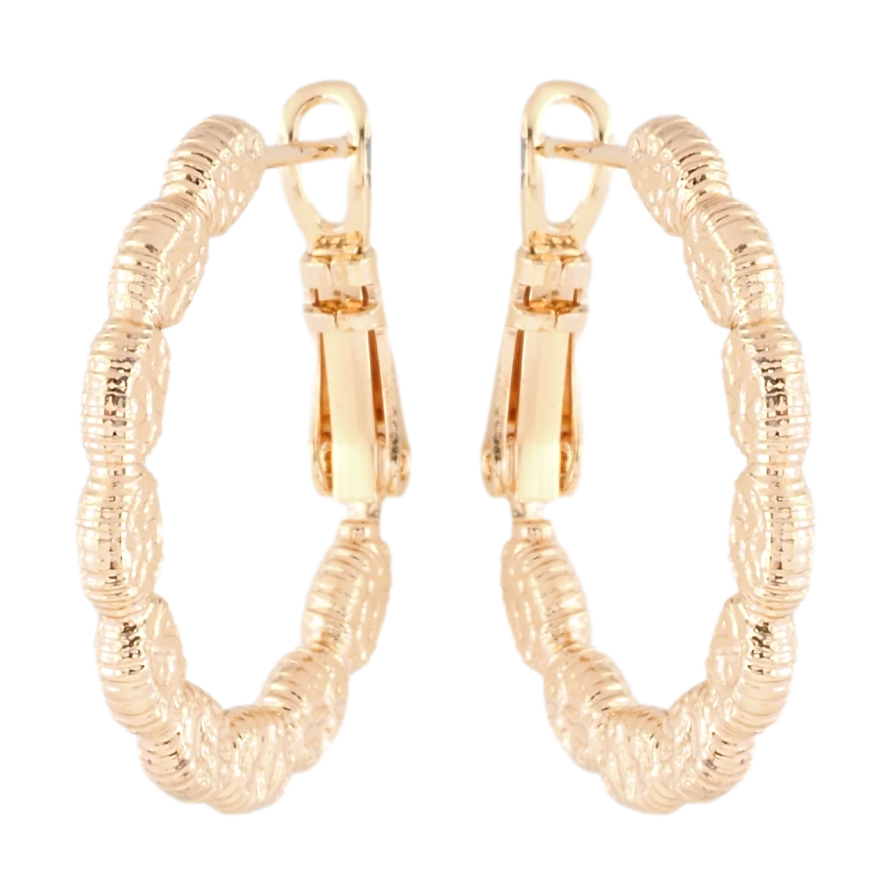 Серьги Xuping M&L Цвет 18K кольца (конго) Декоративный узор ø 2.5см фото №1