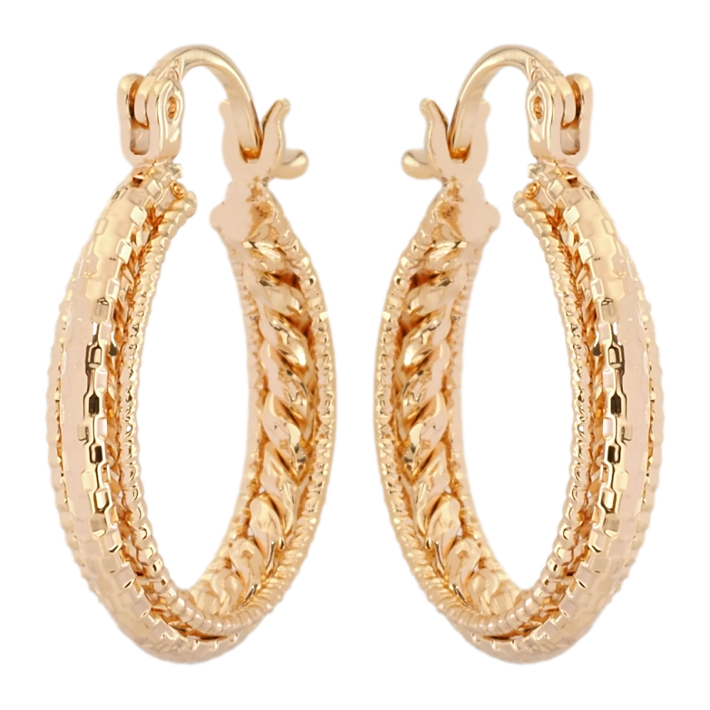 Серьги Xuping M&L Цвет 18K кольца (конго) Декоративный узор ø 2.2см фото №1