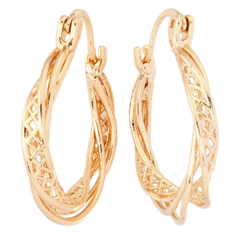 Серьги Xuping M&L Цвет 18K кольца (конго) Декоративный узор ø 2.4см фото №1