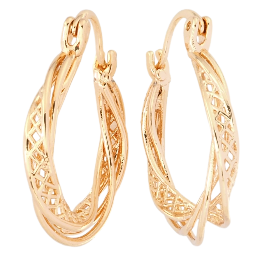 Серьги Xuping M&L Цвет 18K кольца (конго) Декоративный узор ø 2.4см фото №1