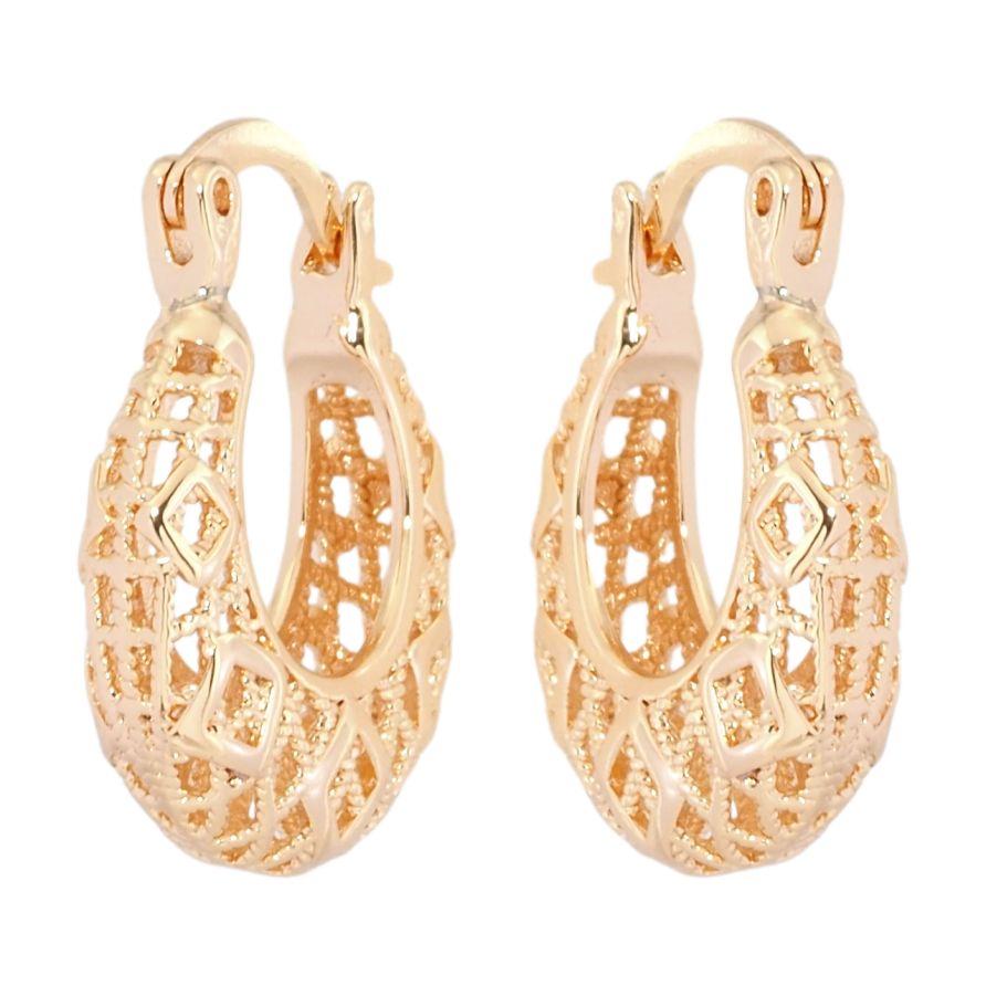 Сережки Xuping M&L Колір 18K замок-шпилька Декоративний різьблений орнамент фото №1