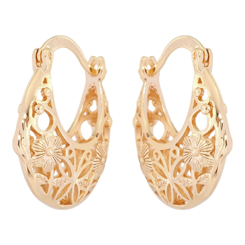 Сережки Xuping M&L Колір 18K замок-шпилька Різьблений квітковий орнамент фото №1