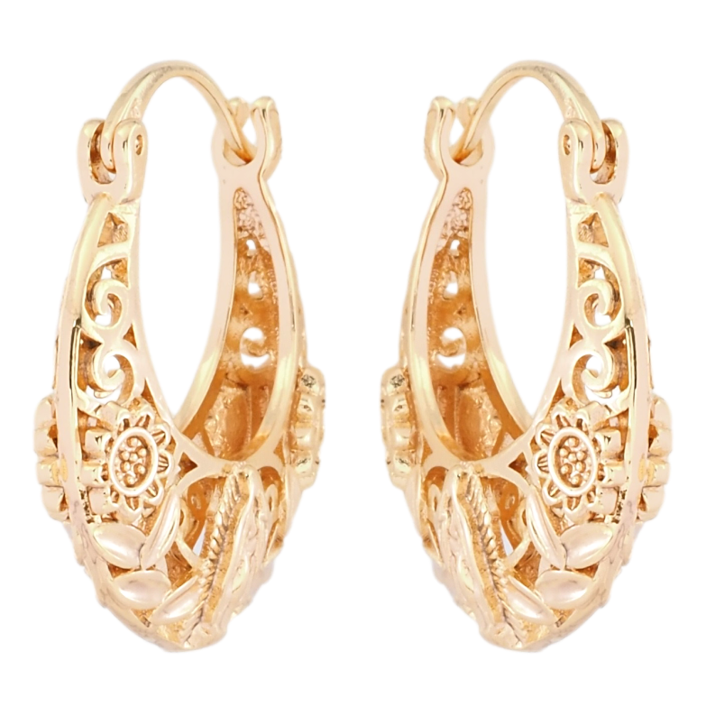 Сережки Xuping M&L Колір 18K замок-шпилька Різьблений квітковий орнамент фото №1