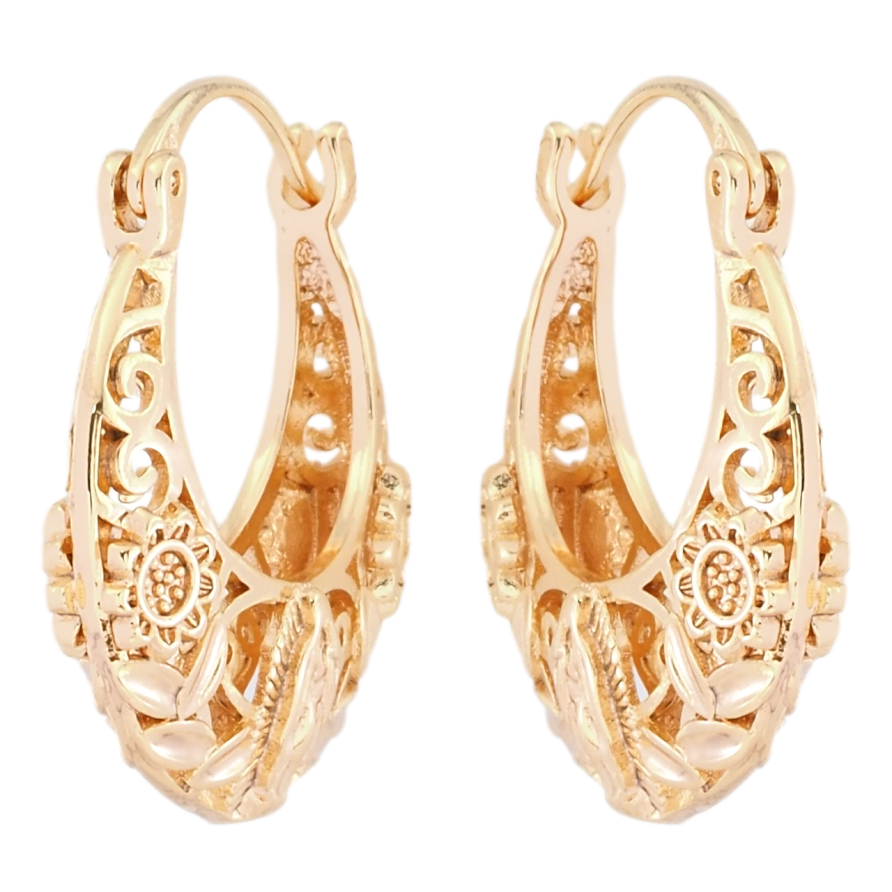 Сережки Xuping M&L Колір 18K замок-шпилька Різьблений квітковий орнамент фото №1