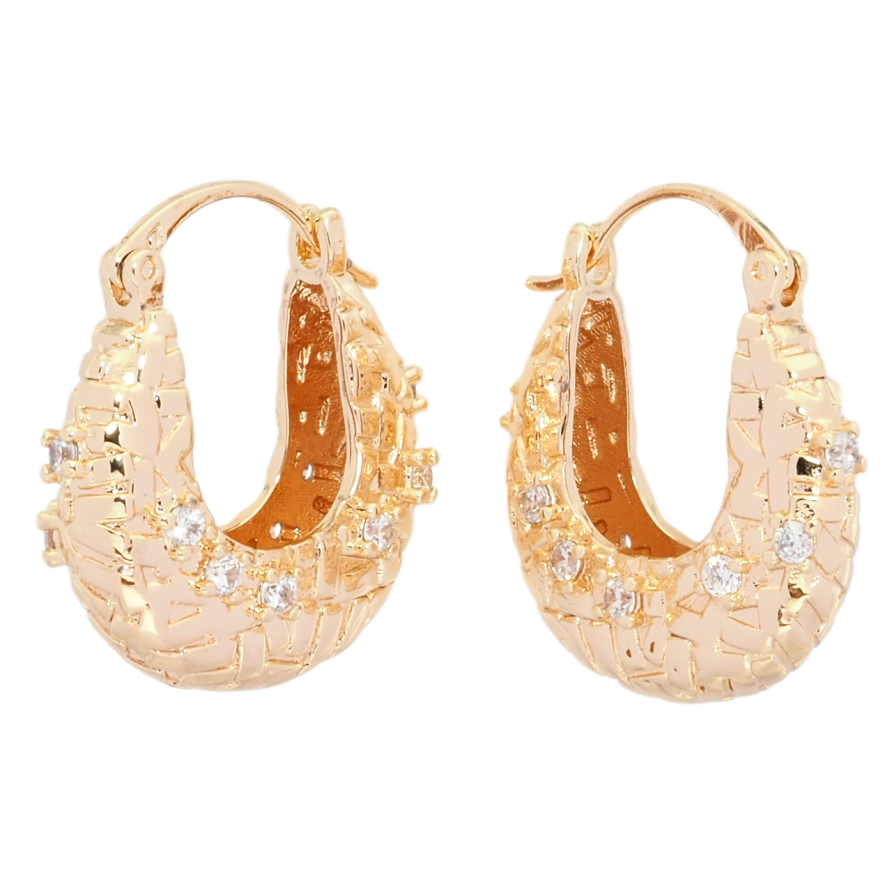 Сережки Xuping M&L Колір 18K замок-шпилька Декоративні кошики з цирконієм фото №1