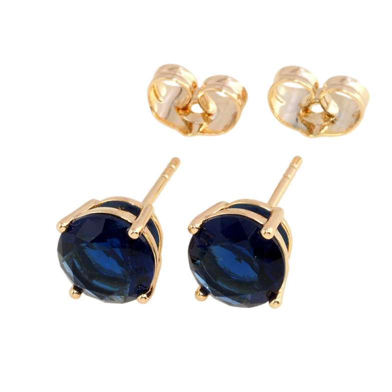 Серьги Xuping Позолота 18K пусеты Синие фианиты в 4-х крапановой оправе ø 8мм фото №1 Серьги Xuping Позолота 18K пусеты Синие фианиты в 4-х крапановой оправе ø 8мм фото №1