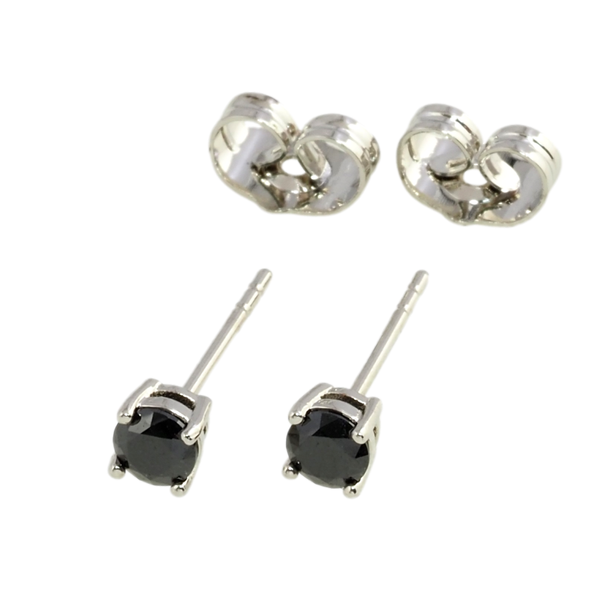 Серьги Xuping Родий пусеты Черные фианиты в 4-х крапановой оправе ø 4мм фото №1 Серьги Xuping Родий пусеты Черные фианиты в 4-х крапановой оправе ø 4мм фото №1