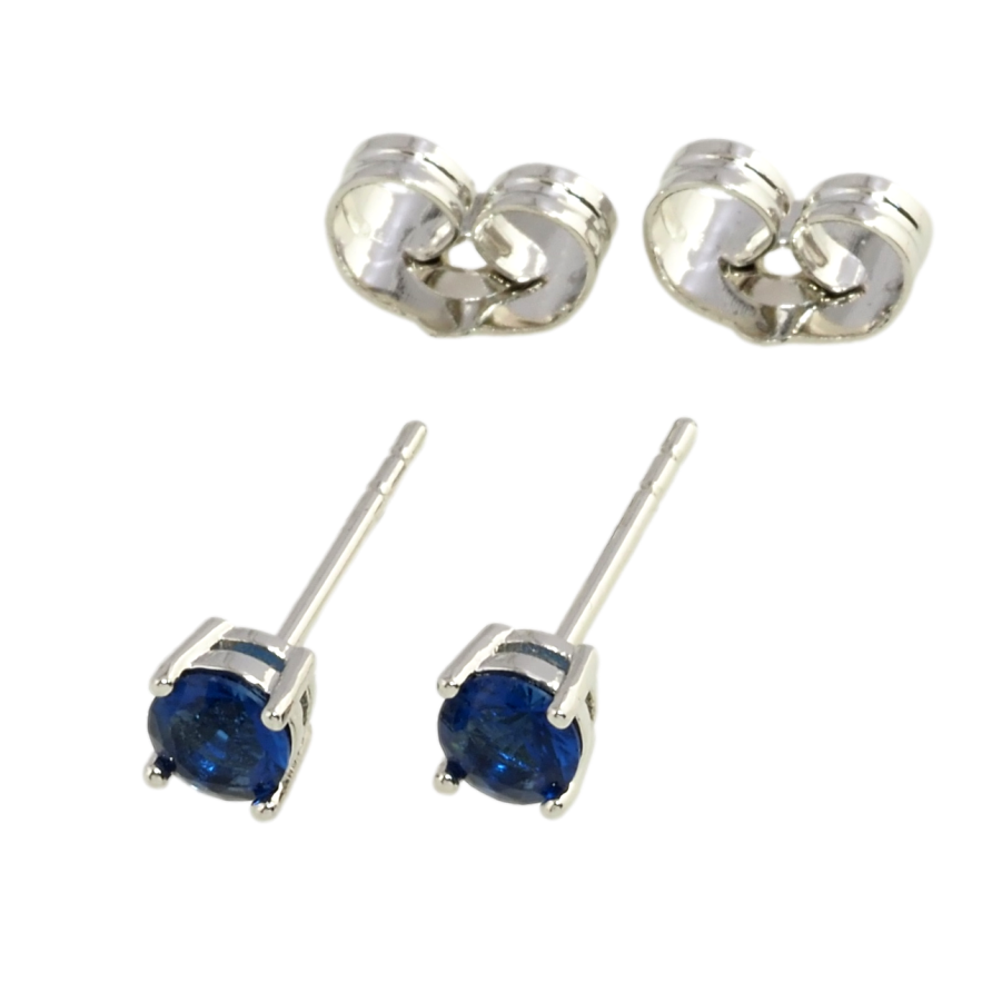 Сережки Xuping Родій пусети Сині фіаніти в 4-х крапановій оправі ø 4мм фото №1